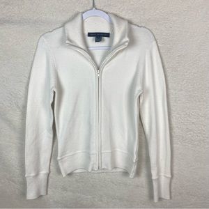 French Connection Women's Hick Neck Zip Sweater Beige Size‎ Medium Soft